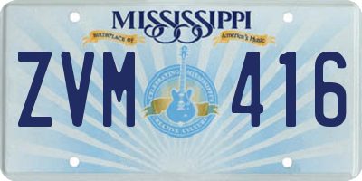 MS license plate ZVM416