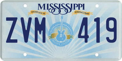 MS license plate ZVM419