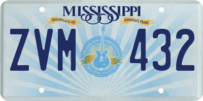 MS license plate ZVM432