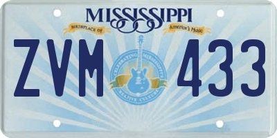 MS license plate ZVM433