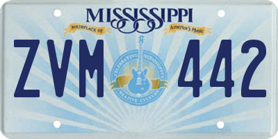 MS license plate ZVM442