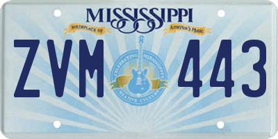 MS license plate ZVM443