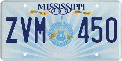 MS license plate ZVM450