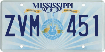 MS license plate ZVM451