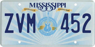 MS license plate ZVM452
