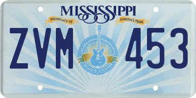 MS license plate ZVM453