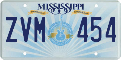 MS license plate ZVM454