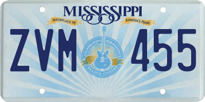 MS license plate ZVM455