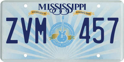 MS license plate ZVM457