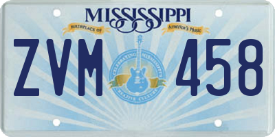 MS license plate ZVM458