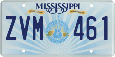 MS license plate ZVM461