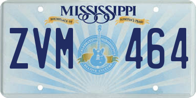 MS license plate ZVM464