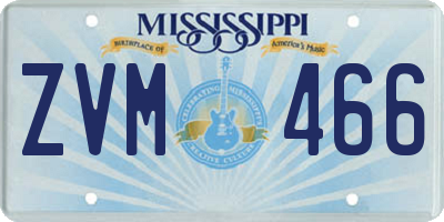 MS license plate ZVM466