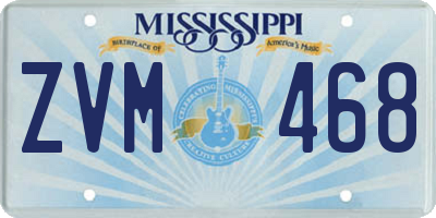 MS license plate ZVM468