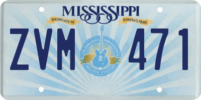 MS license plate ZVM471