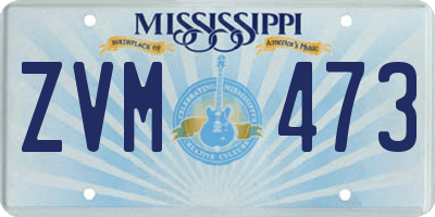 MS license plate ZVM473