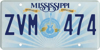 MS license plate ZVM474
