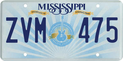 MS license plate ZVM475