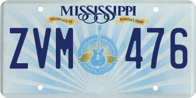 MS license plate ZVM476