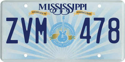 MS license plate ZVM478