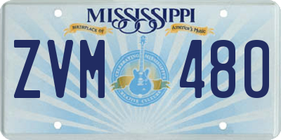 MS license plate ZVM480