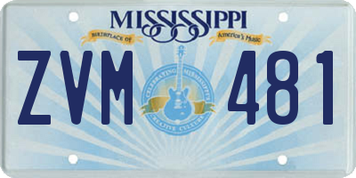MS license plate ZVM481