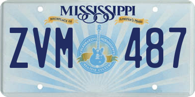 MS license plate ZVM487