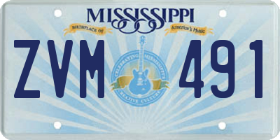 MS license plate ZVM491
