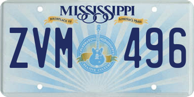 MS license plate ZVM496