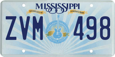 MS license plate ZVM498
