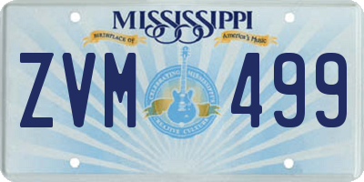 MS license plate ZVM499
