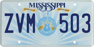 MS license plate ZVM503