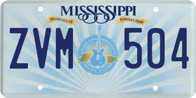 MS license plate ZVM504