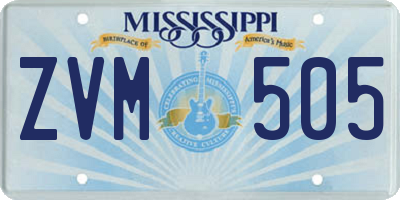 MS license plate ZVM505
