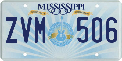 MS license plate ZVM506