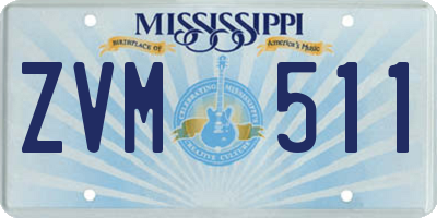 MS license plate ZVM511