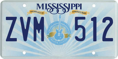 MS license plate ZVM512