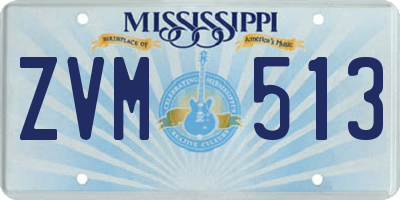 MS license plate ZVM513