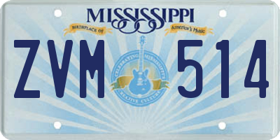 MS license plate ZVM514