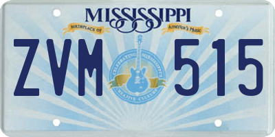 MS license plate ZVM515