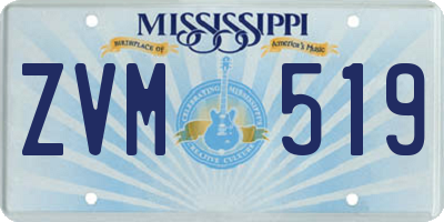 MS license plate ZVM519