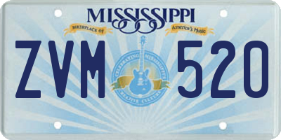 MS license plate ZVM520
