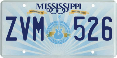 MS license plate ZVM526