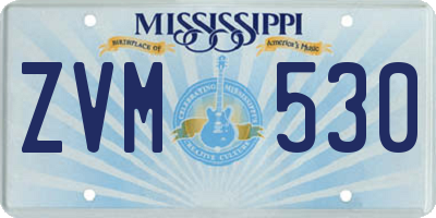 MS license plate ZVM530