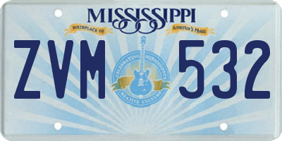 MS license plate ZVM532