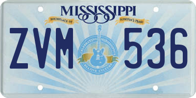 MS license plate ZVM536