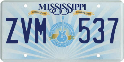 MS license plate ZVM537