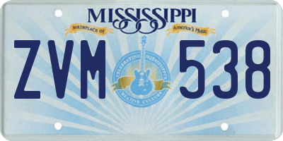 MS license plate ZVM538