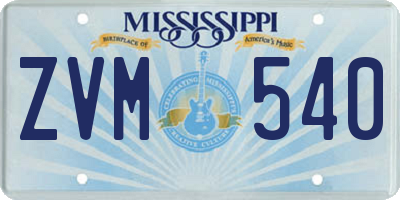 MS license plate ZVM540