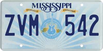 MS license plate ZVM542
